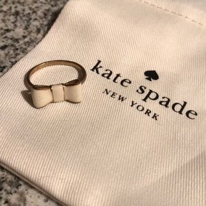 Kate Spade White Bow Ring size 8